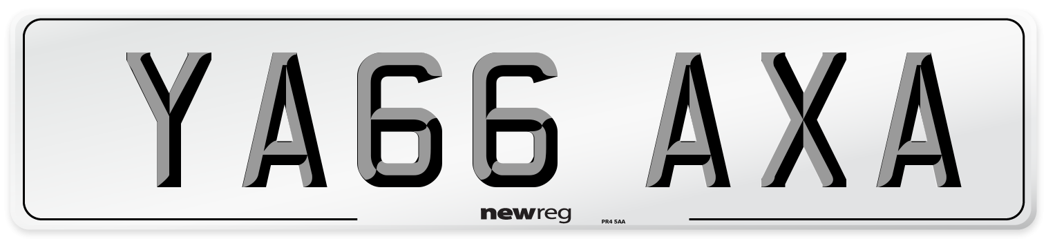 YA66 AXA Number Plate from New Reg